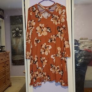 1409 posh boutique long sleeve flower dress